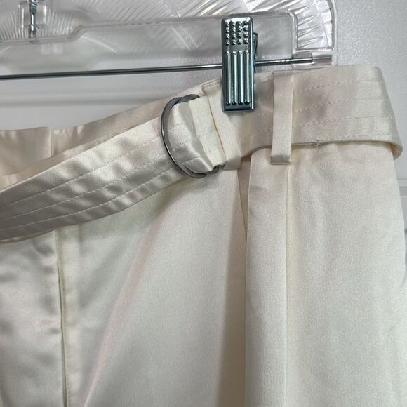 Anthropologie White Satin Jogger Track Pants 12 - Picture 5 of 9